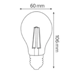 Bec Led Horoz Electric , Filament Globe 8 ,E27 ,8W, 850 lm, 4200 k, Lumina Caldă - imagine 2