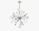 Lustra asimetrica Silver Fantasy ,12 X G9, Argintiu/Alb