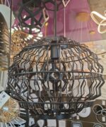 Pendul modern din metal, Wave Sphere, Metal, 1 x E27, Negru - imagine 2