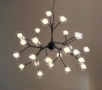 Candelabru Led Model Sputnik Firefly ,18 led-uri, Lumina rece , Negru