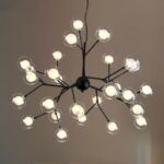 Candelabru Led Model Sputnik Firefly ,18 led-uri, Lumina rece , Negru