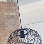 Pendul modern din metal, Wave Sphere, Metal, 1 x E27, Negru