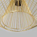 Pendul metalic pentru cafenele in forma de con, Metal Golden Cone, Metal, 1 x E27, Auriu - imagine 3