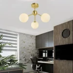 Candelabru elegant pentru sufragerie,3 surse de lumină, E27 MOON 1718 , Auriu - imagine 2