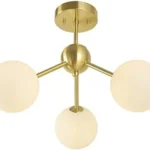 Candelabru elegant pentru sufragerie,3 surse de lumină, E27 MOON 1718 , Auriu