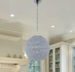 Lustră Glob Cristal Suspendată, 3 x E27 , Argintiu