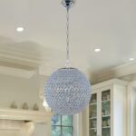 Lustră Glob Cristal Suspendată, 3 x E27 , Argintiu