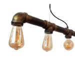 Pendul stil industrial, Vintage Steampunk , teava de metal antichizat, 5 x E27 ,Maro