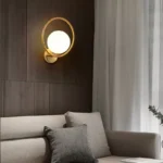 Aplică de interior rotundă, Gold CircleBulb , E27 , Alb/Auriu - imagine 4