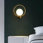 Aplică de interior rotundă, Gold CircleBulb , E27 , Alb/Auriu - imagine 5