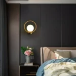 Aplică de interior rotundă, Gold CircleBulb , E27 , Alb/Auriu - imagine 3