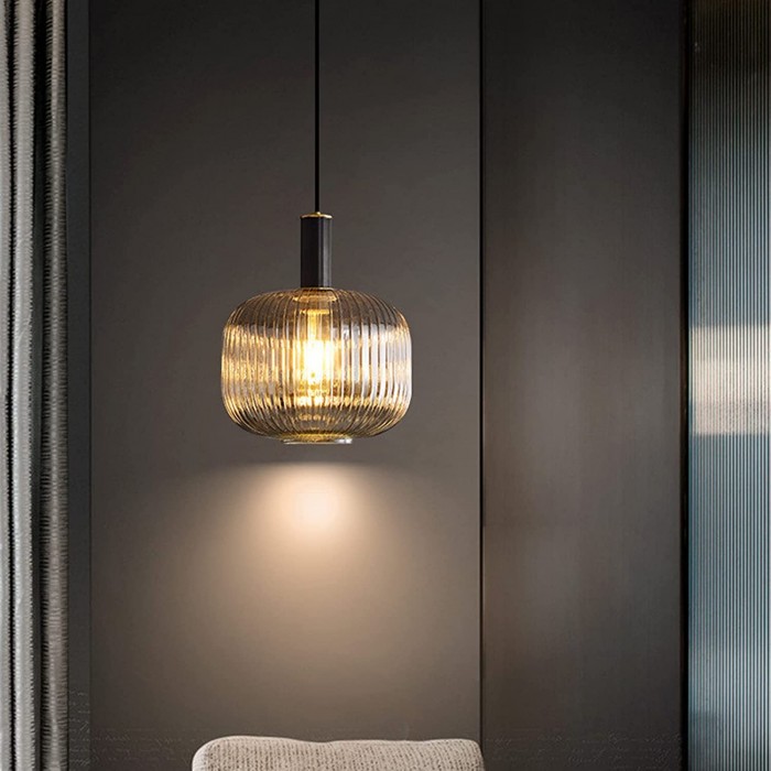 vacarius-glass-pendant-lamp (1) Pendul Vintage 1 abajur auriu, E27 , Diametru 20cm, Gold - imagine 1
