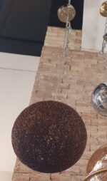 Pendul Sferă Împletit, Rustic Globe , Diametru 30 cm,1 x E27 ,Maro - imagine 4
