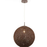 Pendul Sferă Împletit, Rustic Globe , Diametru 30 cm,1 x E27 ,Maro