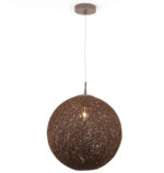 Pendul Sferă Împletit, Rustic Globe , Diametru 30 cm,1 x E27 ,Maro