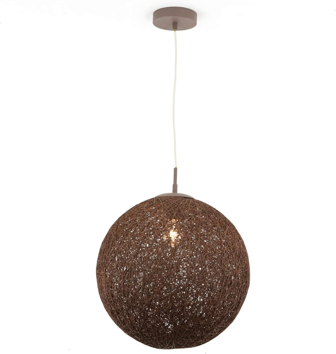 617W7oJ145L._AC_SL1500_ Pendul Sferă Împletit, Rustic Globe , Diametru 30 cm,1 x E27 ,Maro - imagine 1