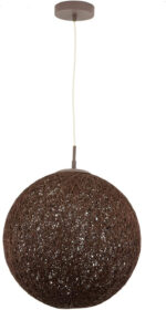 Pendul Sferă Împletit, Rustic Globe , Diametru 30 cm,1 x E27 ,Maro - imagine 3