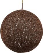 Pendul Sferă Împletit, Rustic Globe , Diametru 30 cm,1 x E27 ,Maro - imagine 2