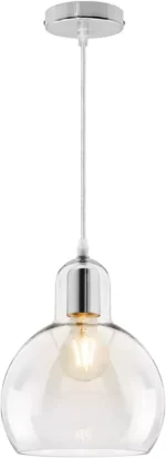 Pendul Crystal Glow transparent cu design minimalist, sticlă, 1 x E27 - imagine 3