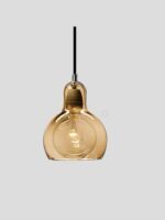 Pendul Crystal Glow Amber cu design minimalist, sticlă, 1 x E27 , Maro - imagine 2