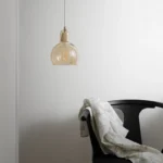 Pendul Crystal Glow Amber cu design minimalist, sticlă, 1 x E27 , Maro