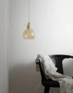 Pendul Crystal Glow Amber cu design minimalist, sticlă, 1 x E27 , Maro