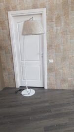 Lampa Eleganță Albă, metal si material textil , Alb - imagine 2