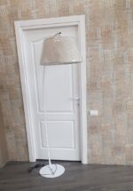 Lampa Eleganță Albă, metal si material textil , Alb