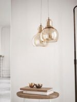 Pendul Crystal Glow Amber cu design minimalist, sticlă, 1 x E27 , Maro - imagine 4