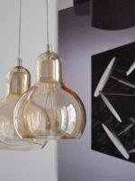 Pendul Crystal Glow Amber cu design minimalist, sticlă, 1 x E27 , Maro - imagine 3