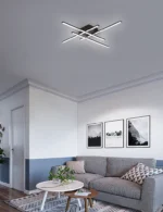 Plafonieră LED Aurora Black cu Telecomandă pentru living, SMD Led, Negru - imagine 3