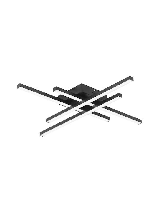 Plafonieră LED Aurora Black cu Telecomandă pentru living, SMD Led, Negru - imagine 1
