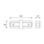 Conector "I" pentru șină de iluminat, unghi 180°, CONNECTOR I, alb - imagine 2