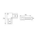 Conector "L" pentru șină de iluminat, unghi 90°, CONNECTOR L, negru - imagine 2