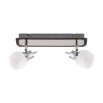Aplica dublă cu spoturi reglabile, design modern, Epos G9 2L , metal și sticlă mată , Maro/Crom