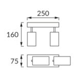 Plafonieră Tavan Modernă cu Două Spoturi Orientabile , Struhm , Manam2x Gu10 2L, Alb - imagine 3