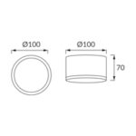 Spot tavan montat la suprafata, circular, 10 cm, TUBA ROLEN SMD LED, 7W, Negru - imagine 3