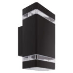 Aplică LED exterior, iluminare dublă sus-jos, design modern, negru , BRUNO, 2 x GU 10 D, Negru