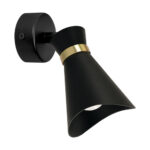 Aplică living modernă cu 1 spot reglabil, LORETA SPT E14, design elegant , Negru/Auriu