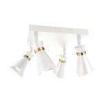 Plafonieră living modernă cu 4 spoturi reglabile,  LORETA SPT E14 4D , design elegant , Alb/Auriu