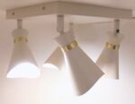 Plafonieră living modernă cu 4 spoturi reglabile,  LORETA SPT E14 4D , design elegant , Alb/Auriu - imagine 2