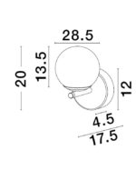 Aplică hol rotundă, Nova Luce Noir , 8 W, Sticlă mată, aluminiu , LED, Alb - imagine 4