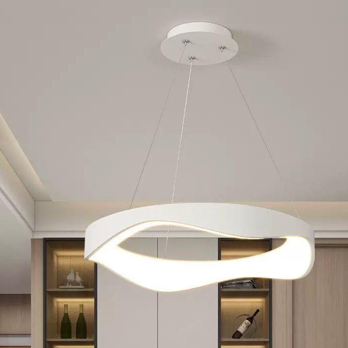 SUS ALB Lustra suspendată LED cu design fluid – Eleganță modernă neagră 1602/500WH - imagine 1